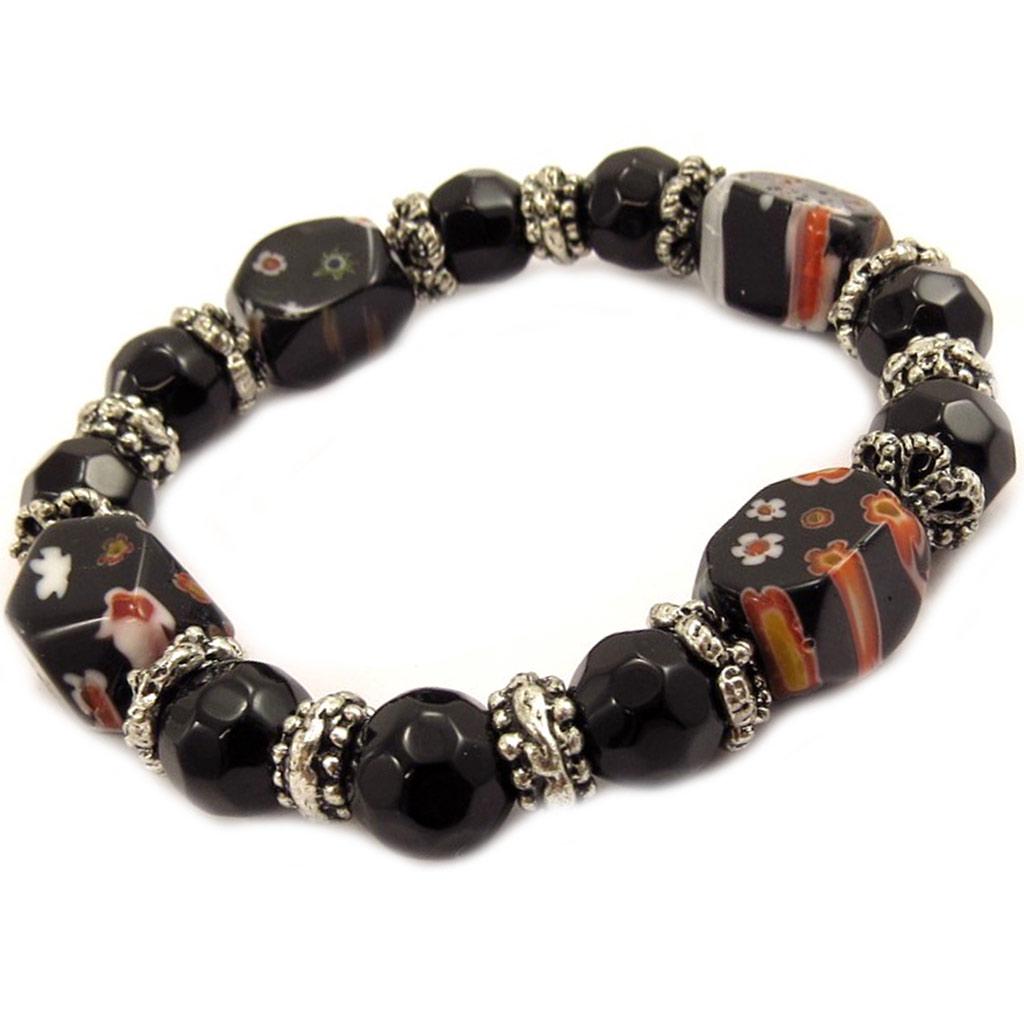 Les Trésors De Lily [D5659] - Designer Bracelet 'Murano' Black