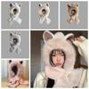 Casual Ear Hat Scarf Korean Style Winter Scarf Women Plush Hat with Scarf  Keep Warm