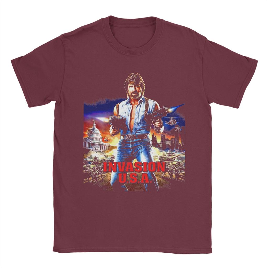 Men T Shirt Invasion USA Active T Shirts Hip Hop Summer Tees Y2K Funny Cotton Clothing Plus Size 6XL