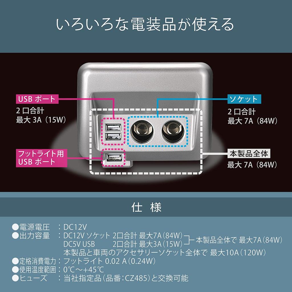 Carmate NZ589 Suzuki Every Гнездо прикуривателя x 2 USB Дополнительный блок питания Оригинальный тип замены пепельницы