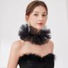 Layered Mesh Puffy Collar Tulle Scarf Palace Neck Ruff Collar Decorative Fake Collar Necklace Clown Cosplay Costume Props