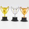 3Pcs Student Sports Competitions Award Trophy Gold Cups Plastic Mini Children Reward Toys With Base Holiday Gifts Party Game