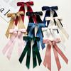 Double Layer Bowknot Ribbon Tassel Ponytail Hair Clip Fashionable Solid Color Long Ribbon Hair Clip Headwear Hair Accessory