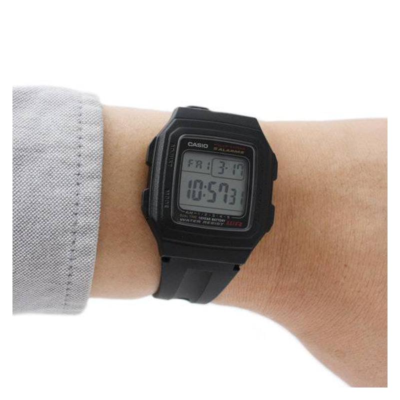 Casio Серия YOUTH серия - силиконовый маленький квадратный модный тренд простой ретро классический маленький квадрат десять лет мощность ЖК-дисплей спортивный F-201WA-1A