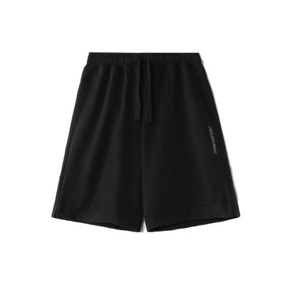 Li Ning CF Su вышитые буквы свободные завязки повседневные шорты мужские шорты черные AKSR669-2