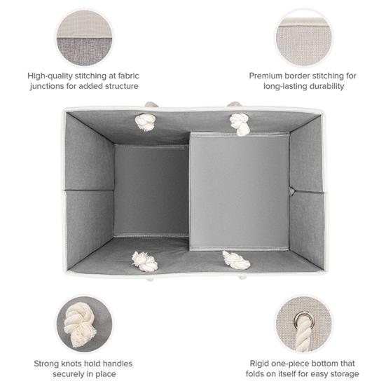 Ручка корзины Большая портативная хлопковая веревка Складная вместимость лестницы Прочная ткань с ковровым покрытием Деревянное покрытие