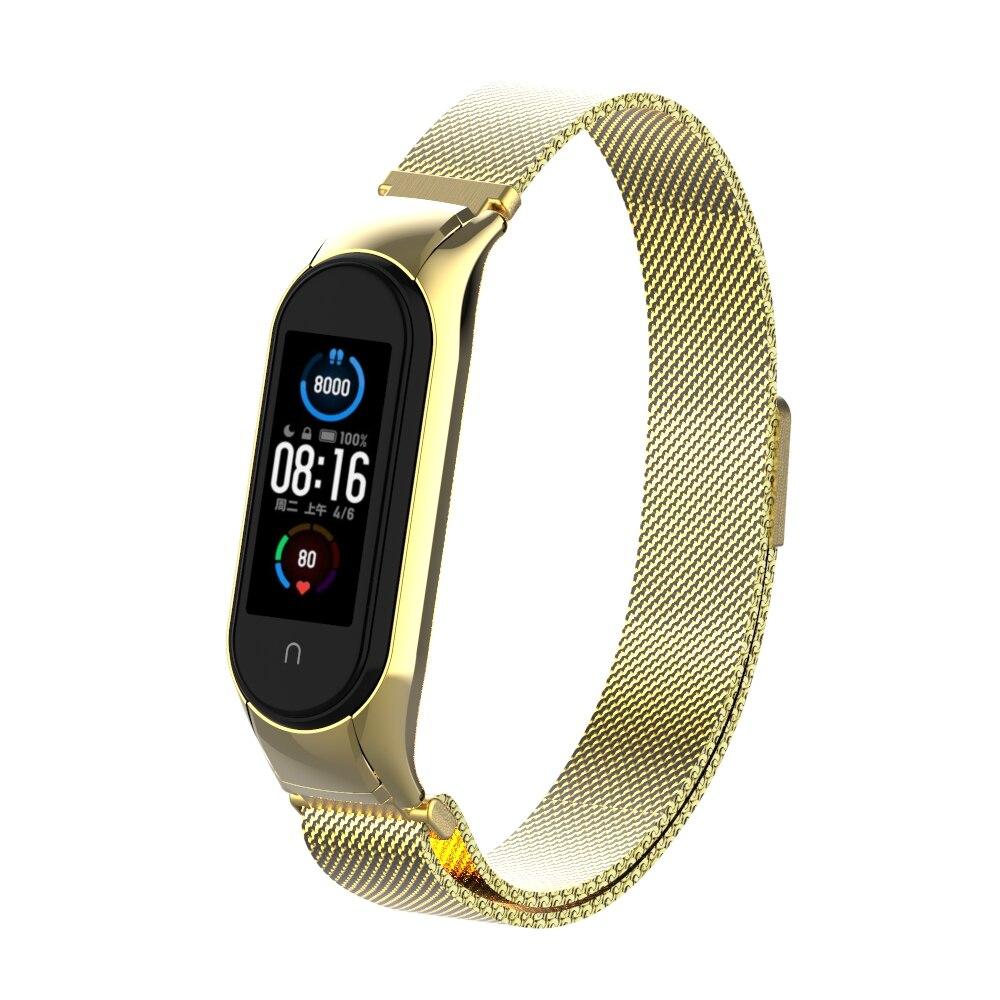 Ремешок для Xiaomi Mi Band 4 5 6, магнитный металлический браслет на запястье, браслет из нержавеющей стали Pulseira MIband для mi Band 6 Mi Band 5 4 3, браслет