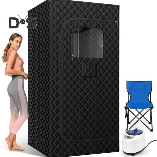 Складная палатка-сауна для помещений с мощным парогенератором, режимом таймера, складная конструкция с двойной молнией, простая сборка, переносная палатка-сауна для домашнего использования
