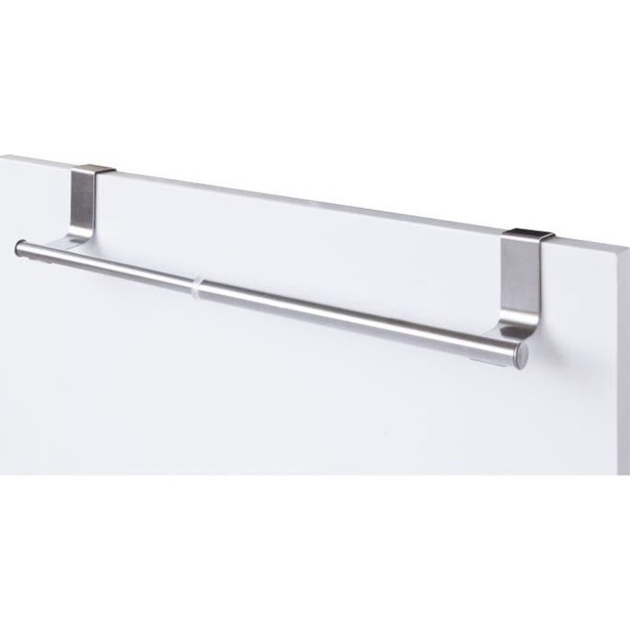 Porte-serviettes - Chromé - Extensible - Inox brossé - 35 x 3,5 cm - Design contemporain