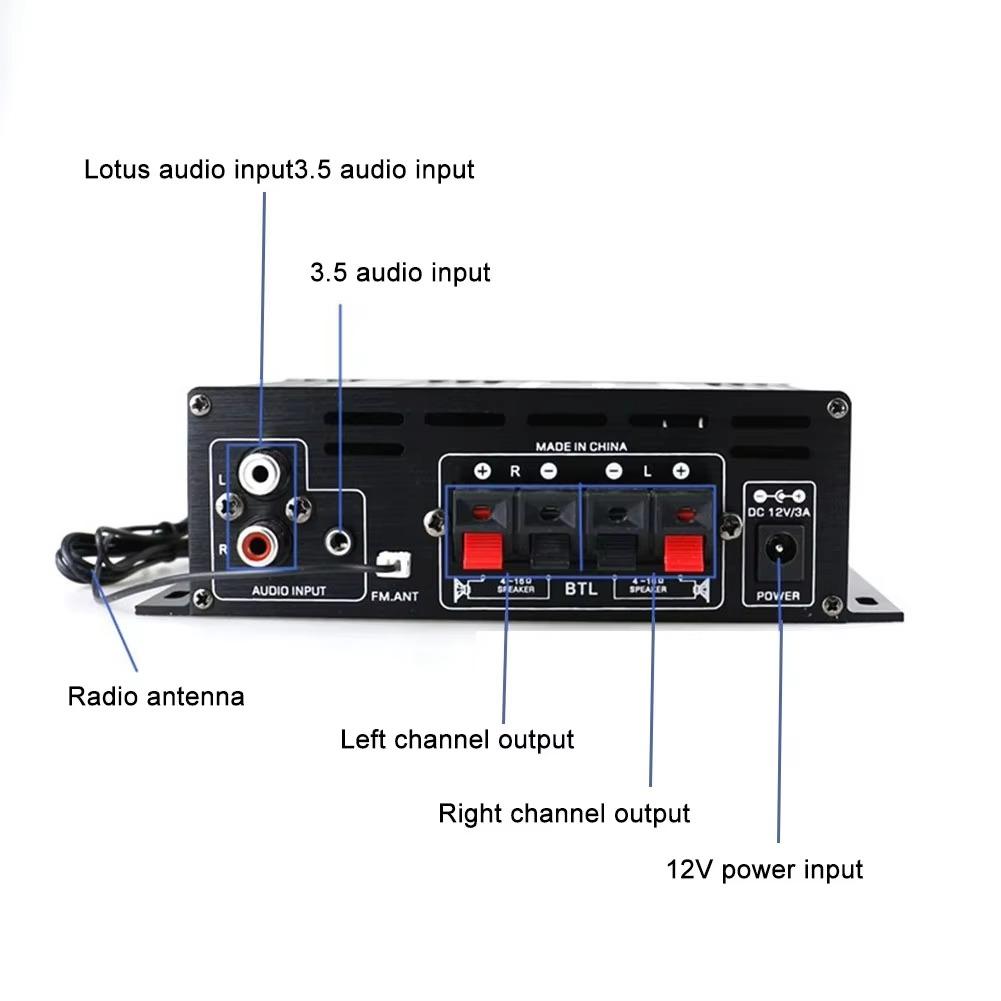 AK-380 Bluetooth Hi-Fi Аудиоусилитель 40 Вт x 2 Стерео Усилитель Мощности с Пультом ДУ USB SD AUX Вход Для Дома/Автомобиля