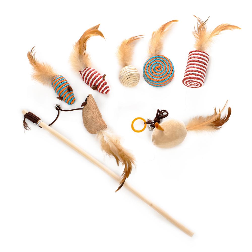 HOOPET Pet игрушки для кошек gatos игрушка длинные стержни волос мышь забавный котенок кошка игрушка набор