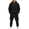 Winter Loose Men's Workwear Outdoor Commuting Casual Plus Velvet Warm Sweatshirt and Sweatpants Set