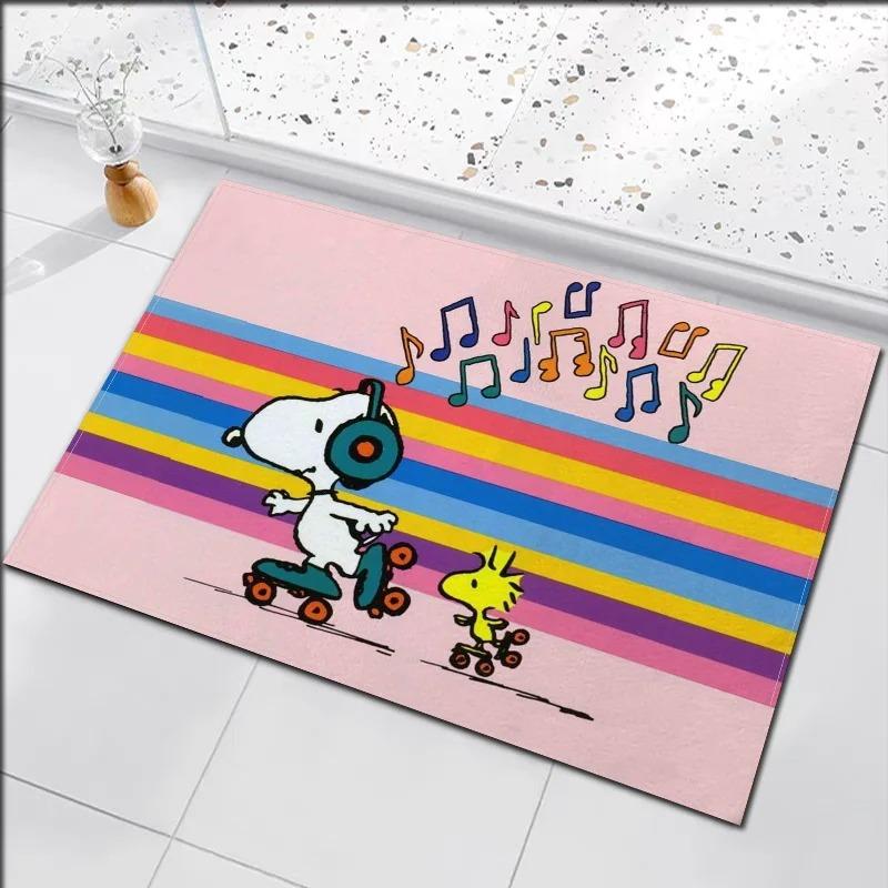 Дисней Снупи Дверной коврик Милый мультяшный Детская комната Домашний декор Нескользящий Моющийся ковер Спальня Ванная комната Кухня Входной коврик