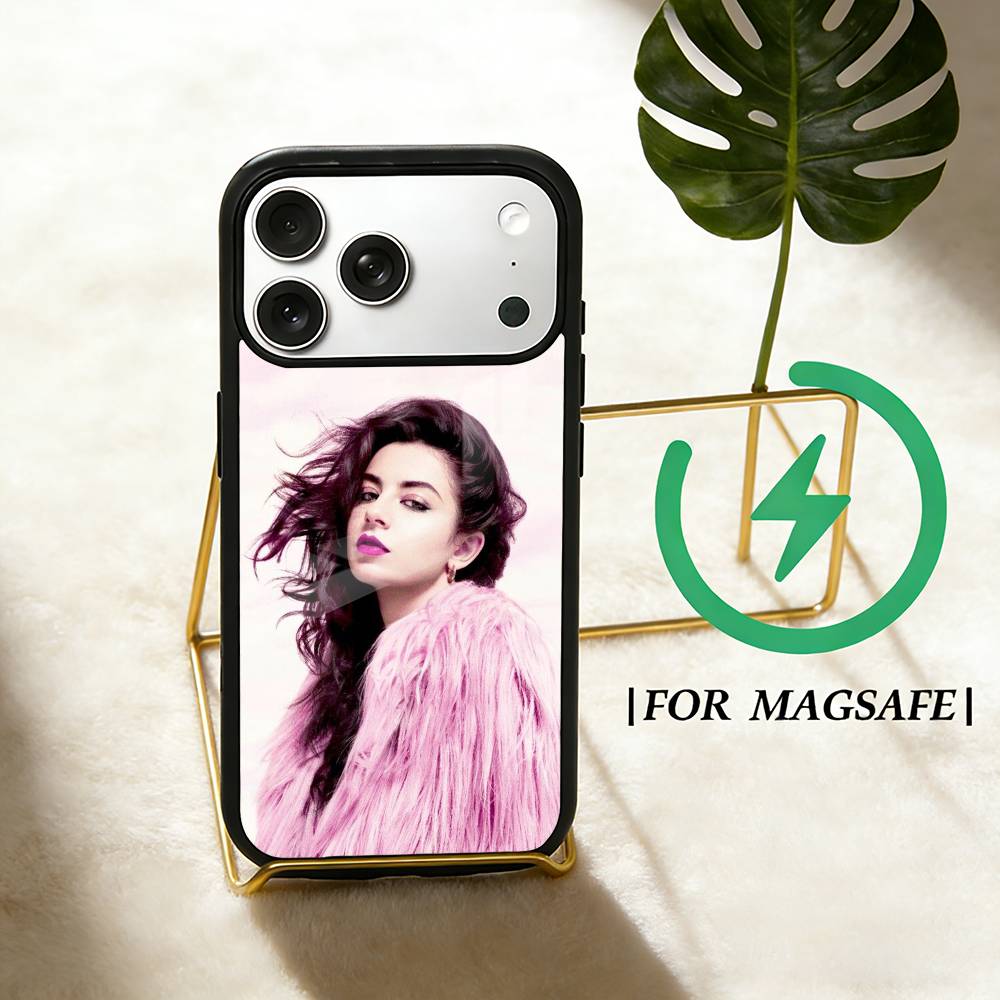 Чехол для телефона Singer C-Charli xcx для iPhone 17 16 15 14 13 12 Pro Max Plus для Magsafe Зеркальный Беспроводной Магнитный Чехол
