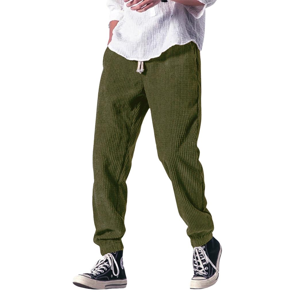 Мужские осенние маленькие клетчатые повседневные спортивные брюки Мужские однотонные повседневные брюки с завязками