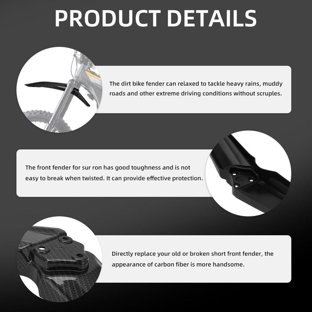 Modified Design Front Fender Plastic Material Tail Fender Mudguard Rear Fender  Pit Bike