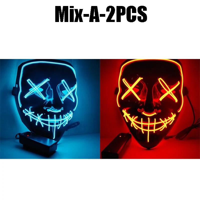 Хэллоуин Светящаяся Маска для Вечеринки Черные Слова Хэллоуин Светодиодные Маски ПВХ Пластик Светодиодные Фонари Маска Ужаса для Лица Люминесцентный Реквизит