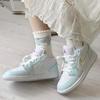 Детские кроссовки Air Jordan 1 Low SE GS Glacier Blue разноцветные белые суперфиолетовые HJ3481-491