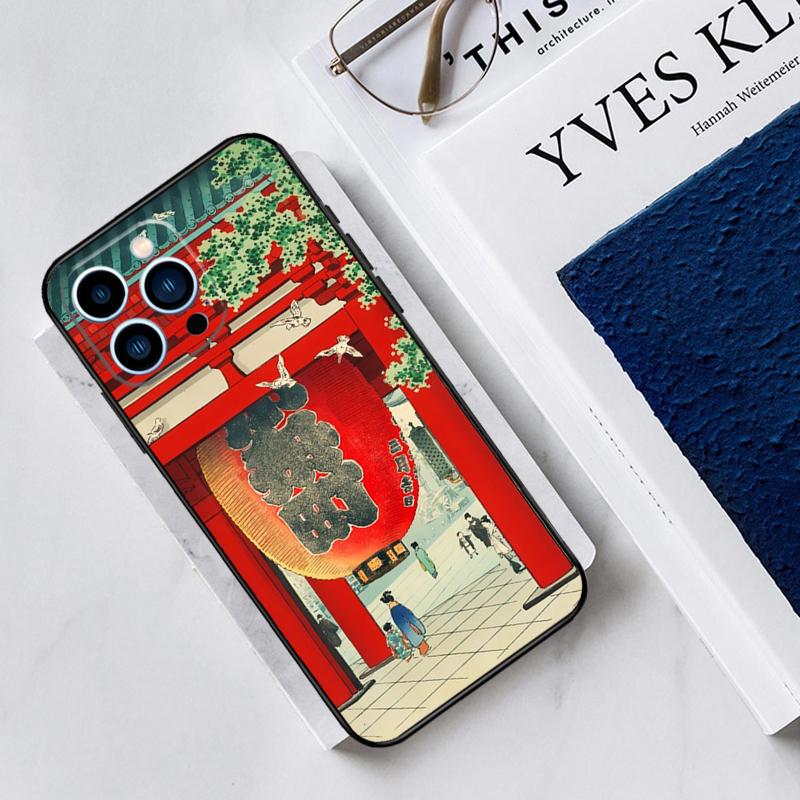 Japanese Style Ukiyo-e Art Case For iPhone 17 Air 15 14 13 12 11 16 Pro Max Mini 16 15 Plus 16e Funda Silicone Cover