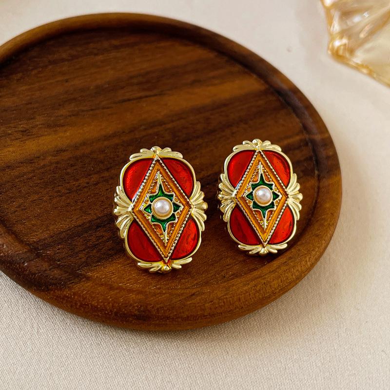 Серьги с каплями масляной живописи, модные ретро-серьги, серьги премиум-класса, подарки