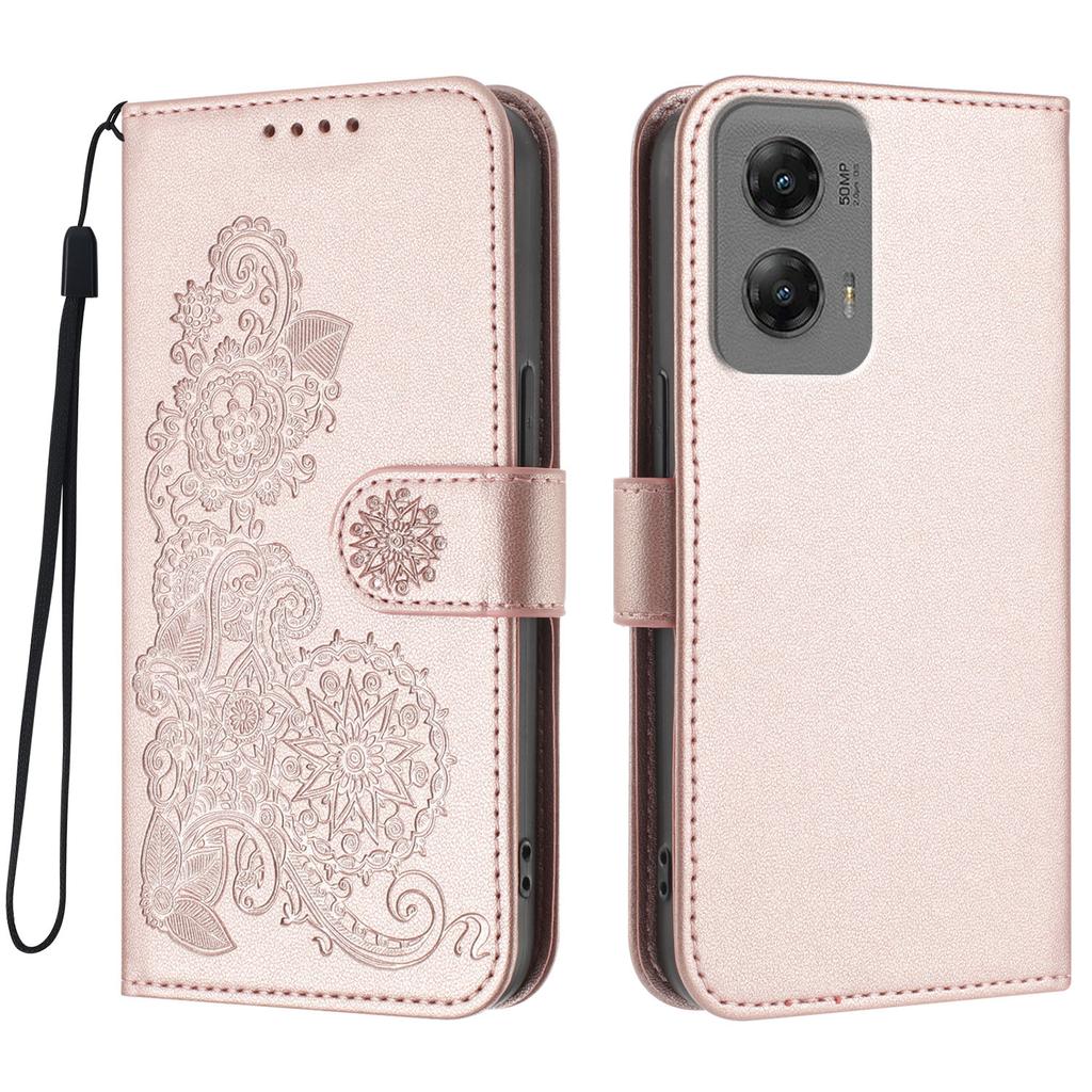 For Motorola Moto G Stylus 5G (2024) Phone Cases Mandala Flower Leather Wallet Mobile Cover with Strap