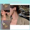 Trendy Alloy Heart Earrings For Women Stylish Gold Heart Shape Ear Studs For 2023