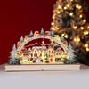 Wooden LED and Book Desktop Decor LED Bridge Lights Ornament Light Up Xmas House Village Scene Tabletop Cottage Townhouse Decor