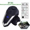 BT-S3SN Bluetooth Motorcycle Helmet Intercom Headset Headphones BTS3 Motorbike Communication System With FM Radio For 3 Riders