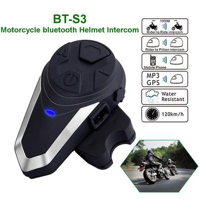 BT-S3SN Bluetooth мотоциклетный шлем гарнитура интерком наушники BTS3 мотоциклетная система связи с FM-радио для 3 мотоциклистов