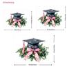2D Pink & Green Graduation Backdrop, 2026 Watercolor Cap Photo Booth Background