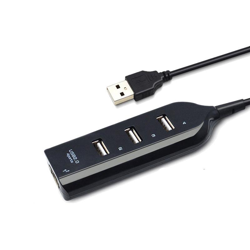 4-портовый высокоскоростной USB-концентратор с кабелем, мини-концентратор USB-разветвителя, USB 2.0-концентратор, портативный адаптер, универсальный для ноутбука
