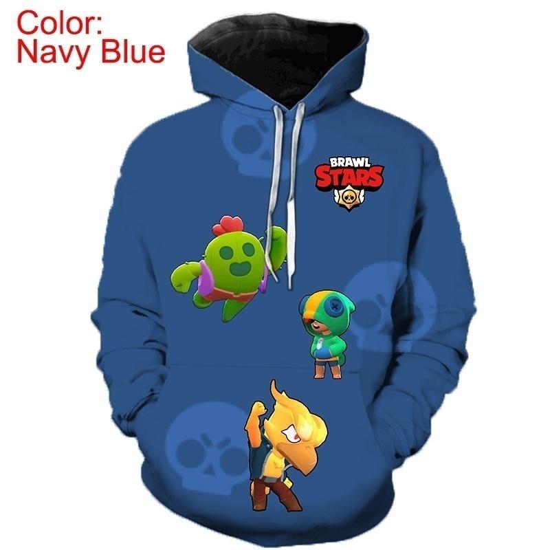 Список 3d напечатанных игр Brawl Stars Толстовки с принтом вороны и шипов с принтом Толстовка для мужчин Пуловер