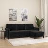 VidaXL 3-seater Sofa with Footrest Black 180 Cm Velvet, Sofa, Sofa with Footrest, Three-seater Sofa, 3201179