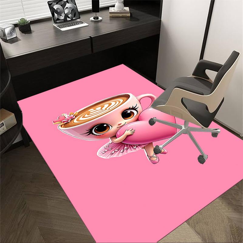 1PC coffee heart Extra Large Non Slip Floor carpet, Office, family, bedroom, Studio Large Area Rug Indoor Rugs