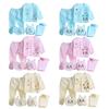 5PCS Newborn Layette Set Infant Boys Girls Baby Cotton Clothes 0-3M Tops Hat Pants Suit Essentials Outfit Sets