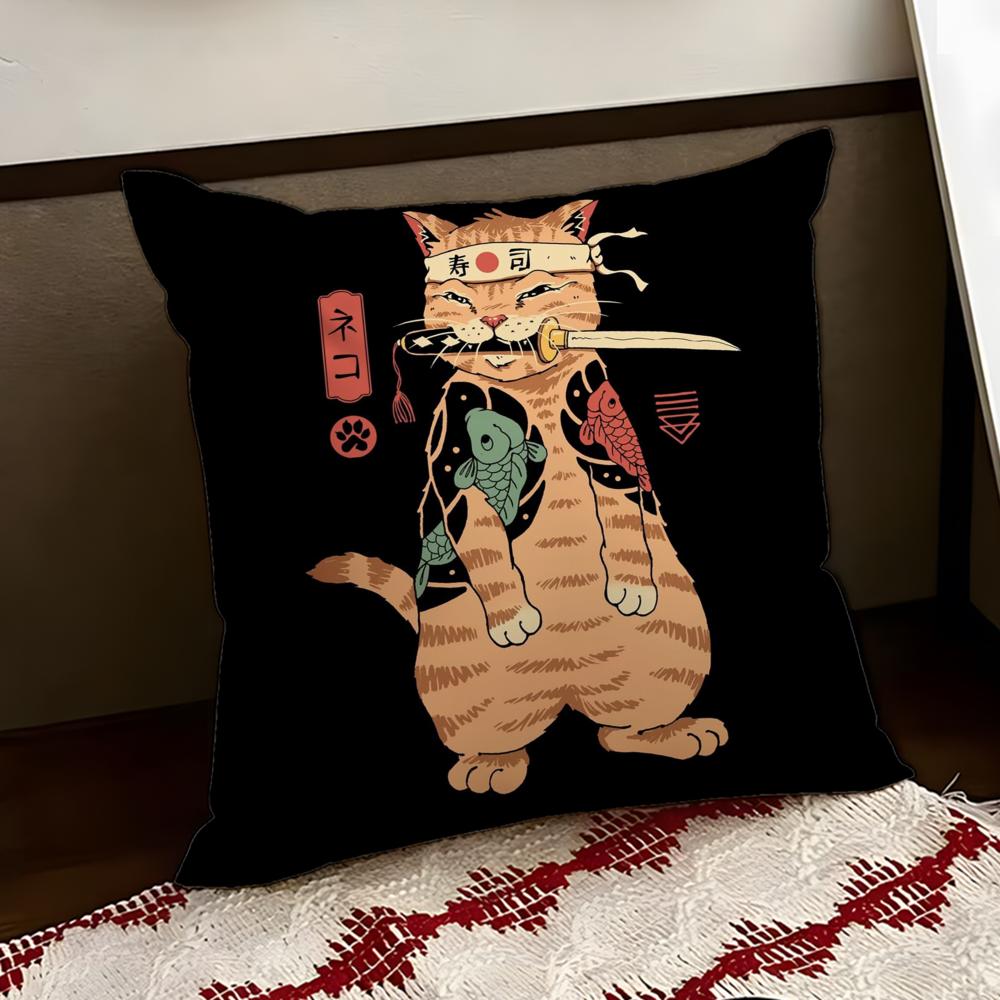 Japanese Style Cat Cushion Cover Reversible Soft Durable Pillow Cover Home  Car MultiScene Use for Daily Comfort