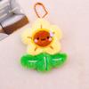 Keychain Soft Plush Sunflower Pendant with Smile Face Text Design Healing Shape Backpack Keys Bags Car