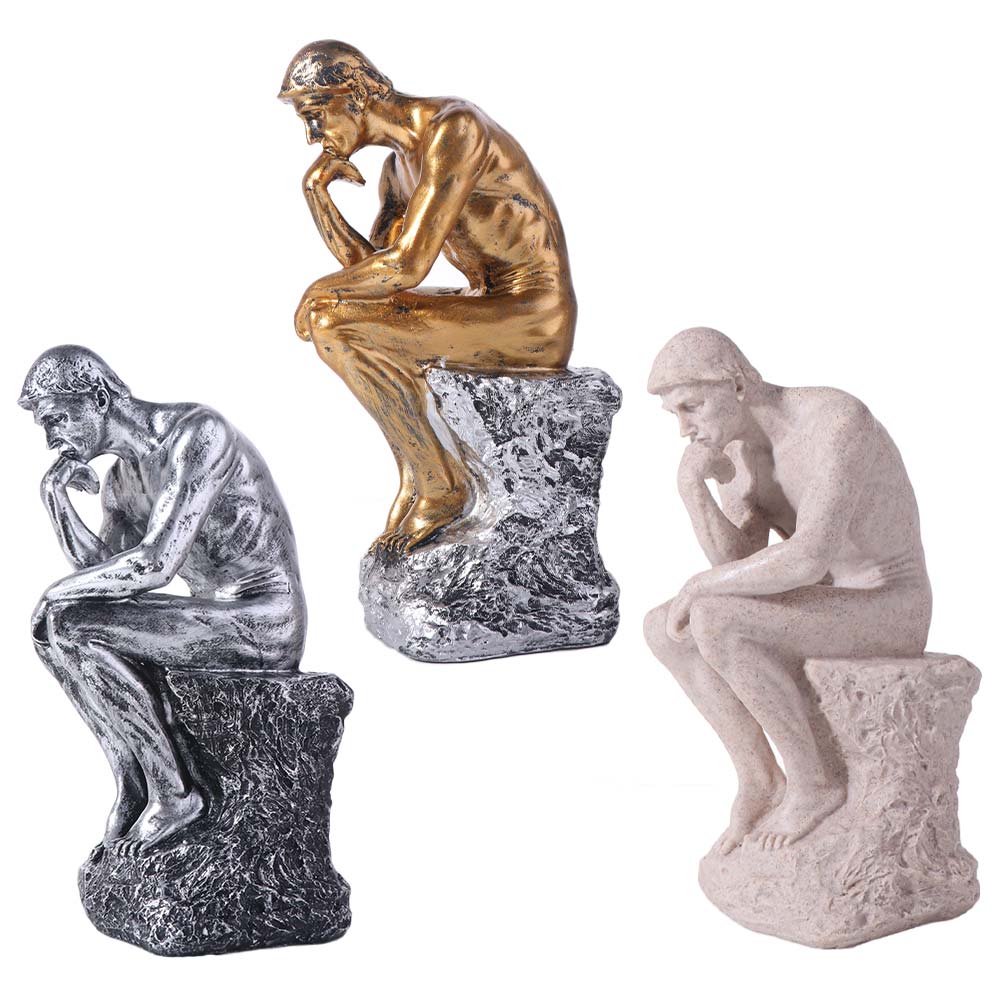 European Style Thinker Sitting Resin Sculpture Kawaii Thinker Doll Toy Office