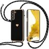Case - BOOLING - for Samsung Galaxy S22 - Soft Silicone - Heart Pattern - Adjustable Cord