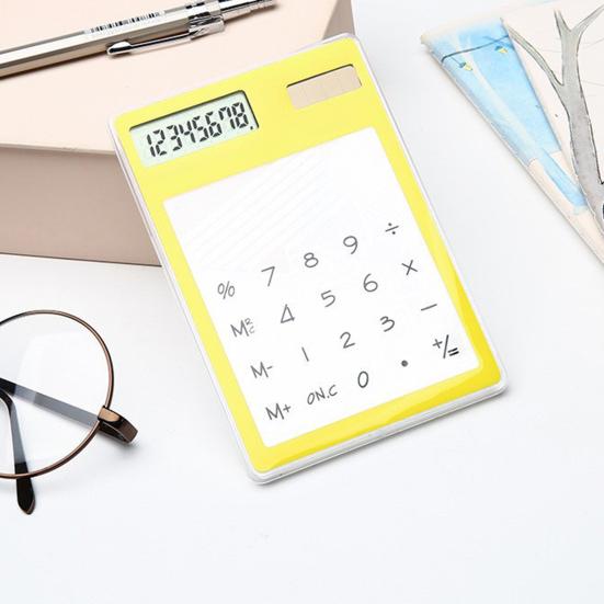 Прозрачный калькулятор 8-значный дисплей калькулятор солнечный источник питания калькулятор для домашнего обучения