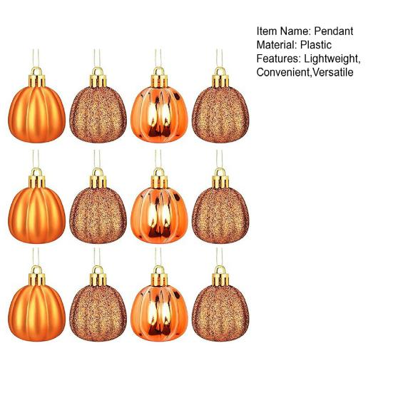 Thanksgiving Pumpkin Pendant Mini Pumpkin Ornaments 3cm Thanksgiving Christmas Decorations Colorful Plastic Hanging Balls for Tree Home Party