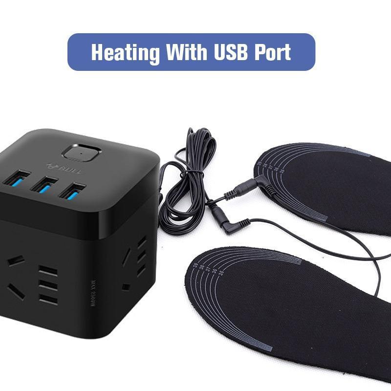 Инновационные стельки для обуви с USB-подогревом, грелки для ног, нагревательные стельки, моющиеся теплые коврики, термостельки унисекс XA231Q