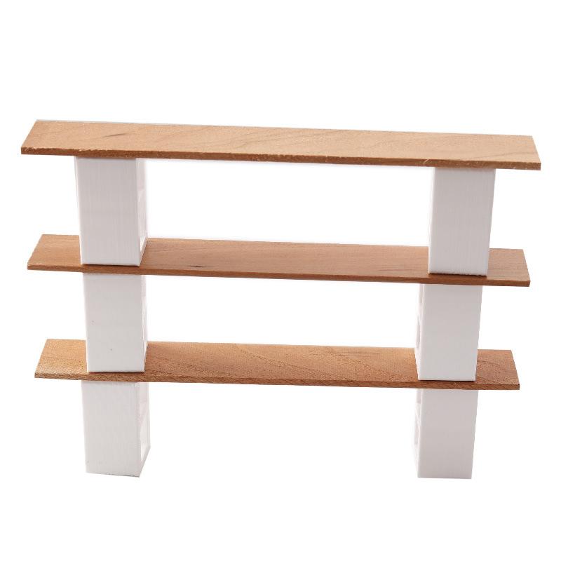 1/12 Dollhouse Mini Furniture Display Shelf Multi Storage Rack Organizer Realistic Decor for Dollhouse Bedroom Living Room Kitchen