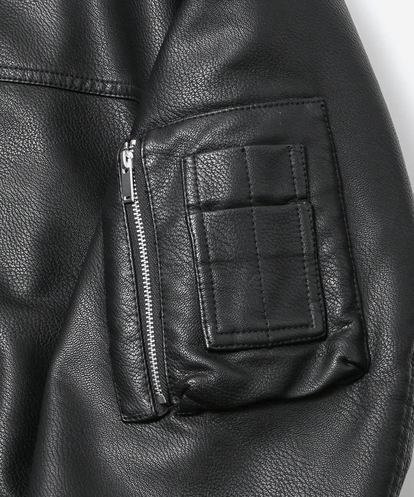 ADHOC Men'S Detachable Faux Leather Padded Jumper (Black) (Hcalea1)