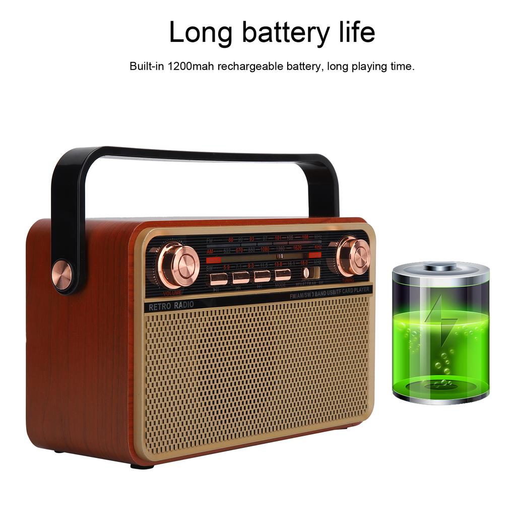 FM/AM/SW Radio Home Supplies FM/AM/SW Radio Portable USB Charging Radio Receiver for U Disk Bluetooth Memory Card Home USB Radio