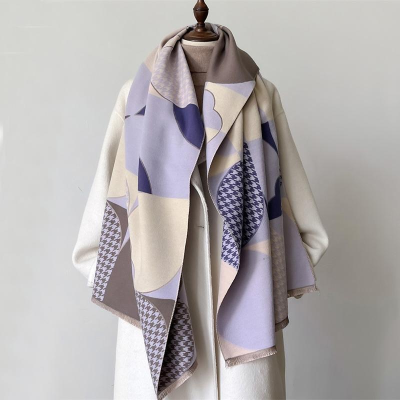 Роскошный зимний шарф из искусственной шерсти женский кашемировый теплый пашмина брендовый фуляр женские шали накидки толстый мягкий буфанда шарфы