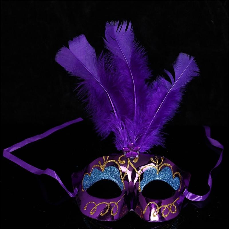 Costume Lady Mask Feather Sexy Halloween Mask Masquerade Half Face Mask Sexy Carnivals Mask Ball-Party Performance Mask
