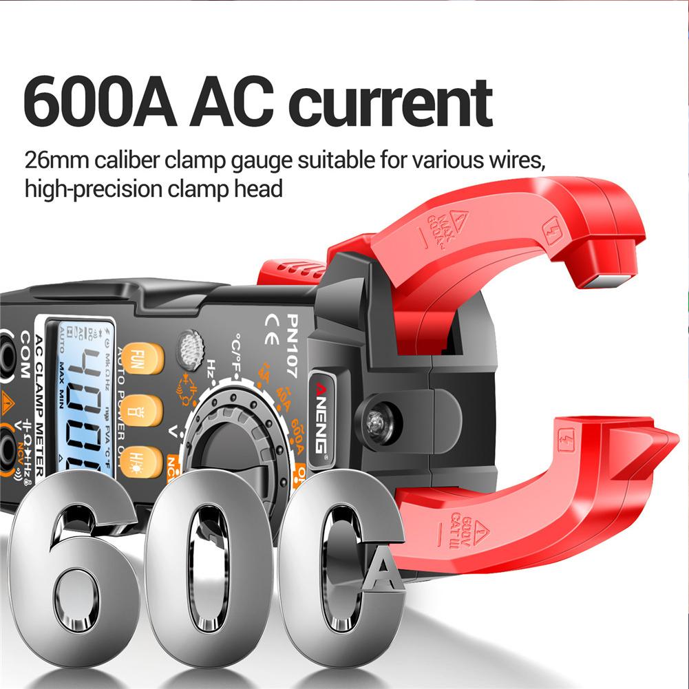 ANENG PN107 Цифровой токоизмерительный клещевой прибор AC/DC Напряжение Температура Тест Мультиметр True RMS 4000 отсчетов Электрический Мультиметр Тестер Инструмент