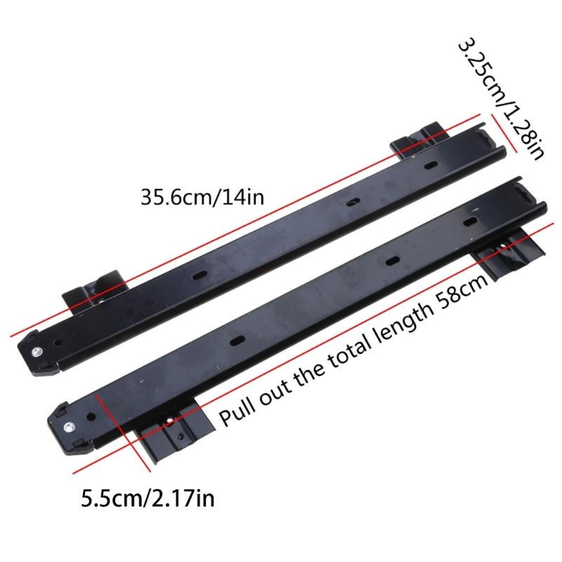 2Pcs Computer Keyboard Drawer Tray Accessories Heavy Duty Ball Bearing Slides