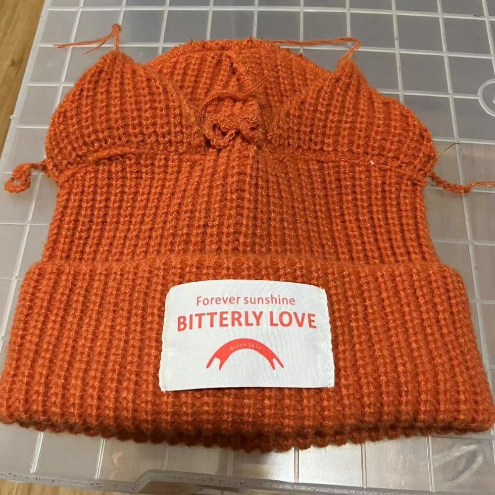 Warm Loverboy Cat Ear Knit Hat Hooded Cap Ear Protection Hat Pig Ear Woolen Hat  Autumn and Winter